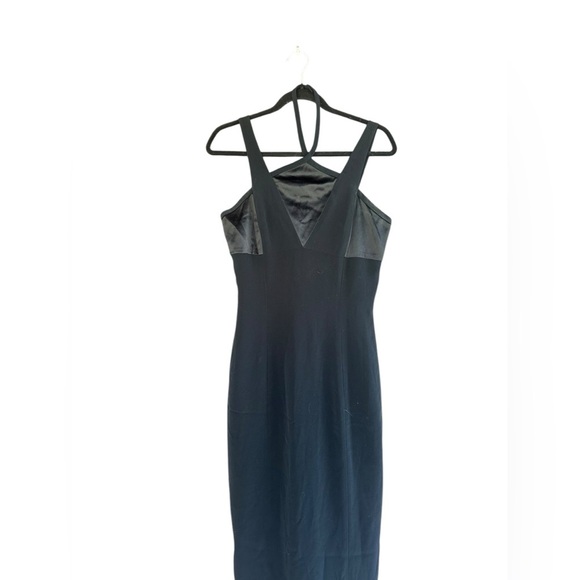 Vintage Adrianna Papell Evening Black Sleek Long Formal Dress Size 6 - Picture 2 of 8